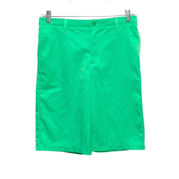 Under Armour Loose Green Shorts Boys 20 Classic Casual Athleisure Preppy Spring - Picture 1 of 6